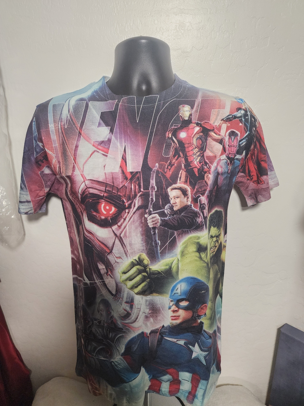 Marvel Avengers Age of Ultron White and Black Logo Tee